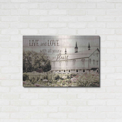 Luxe Metal Art 'Live and Love Barn' by Lori Deiter, Metal Wall Art,36x24