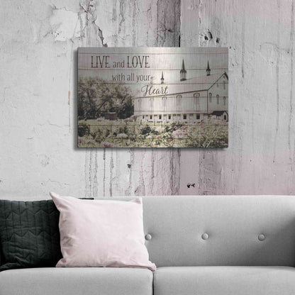 Luxe Metal Art 'Live and Love Barn' by Lori Deiter, Metal Wall Art,36x24