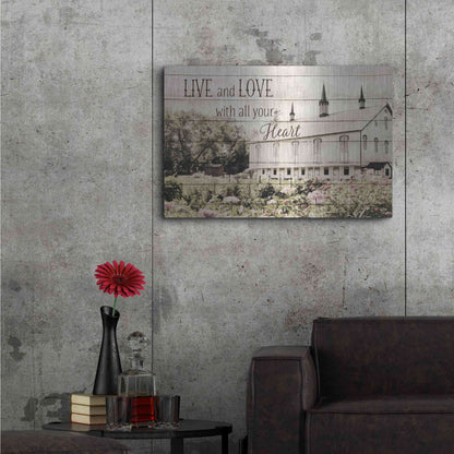 Luxe Metal Art 'Live and Love Barn' by Lori Deiter, Metal Wall Art,36x24