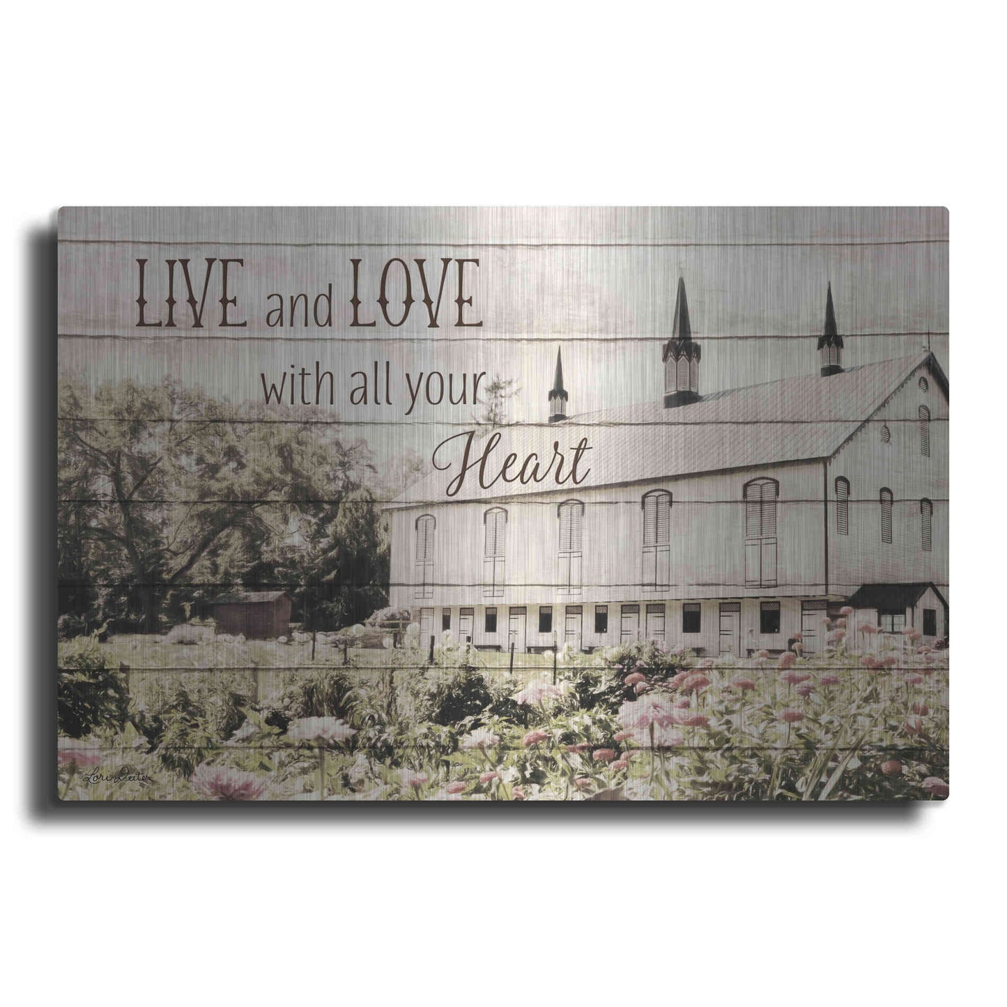 Luxe Metal Art 'Live and Love Barn' by Lori Deiter, Metal Wall Art