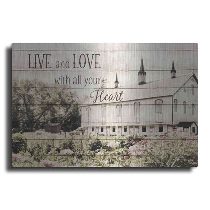 Luxe Metal Art 'Live and Love Barn' by Lori Deiter, Metal Wall Art
