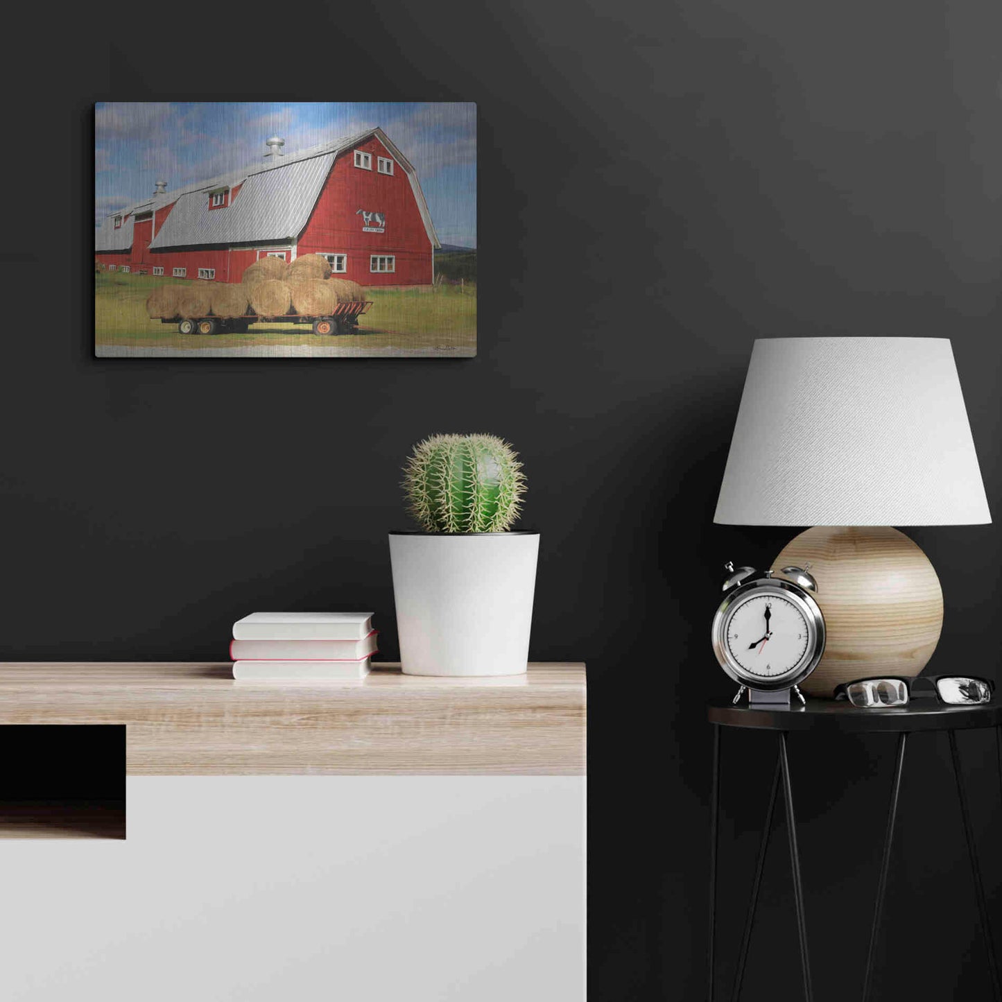 Luxe Metal Art 'Vermont Dairy Farm' by Lori Deiter, Metal Wall Art,24x16