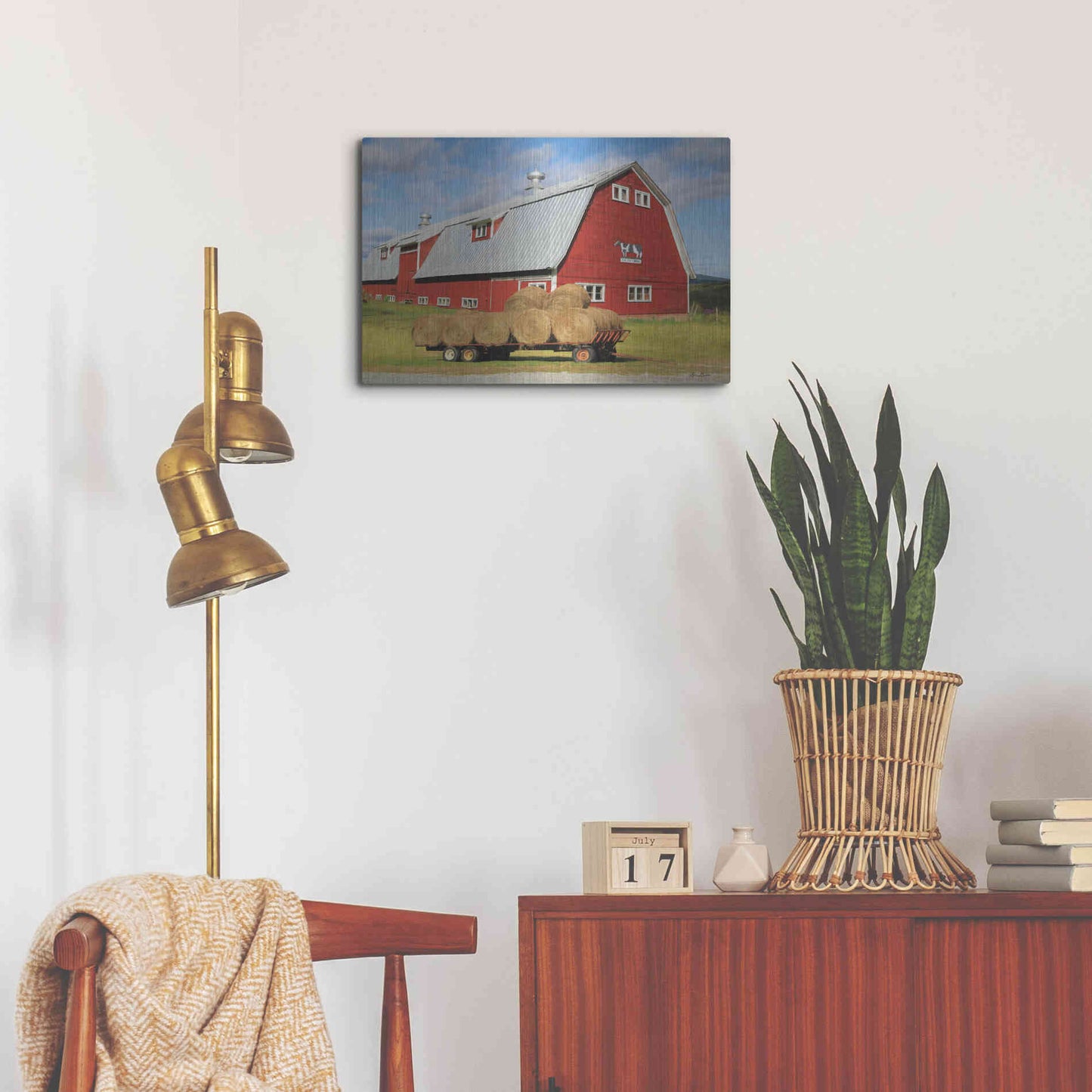 Luxe Metal Art 'Vermont Dairy Farm' by Lori Deiter, Metal Wall Art,24x16