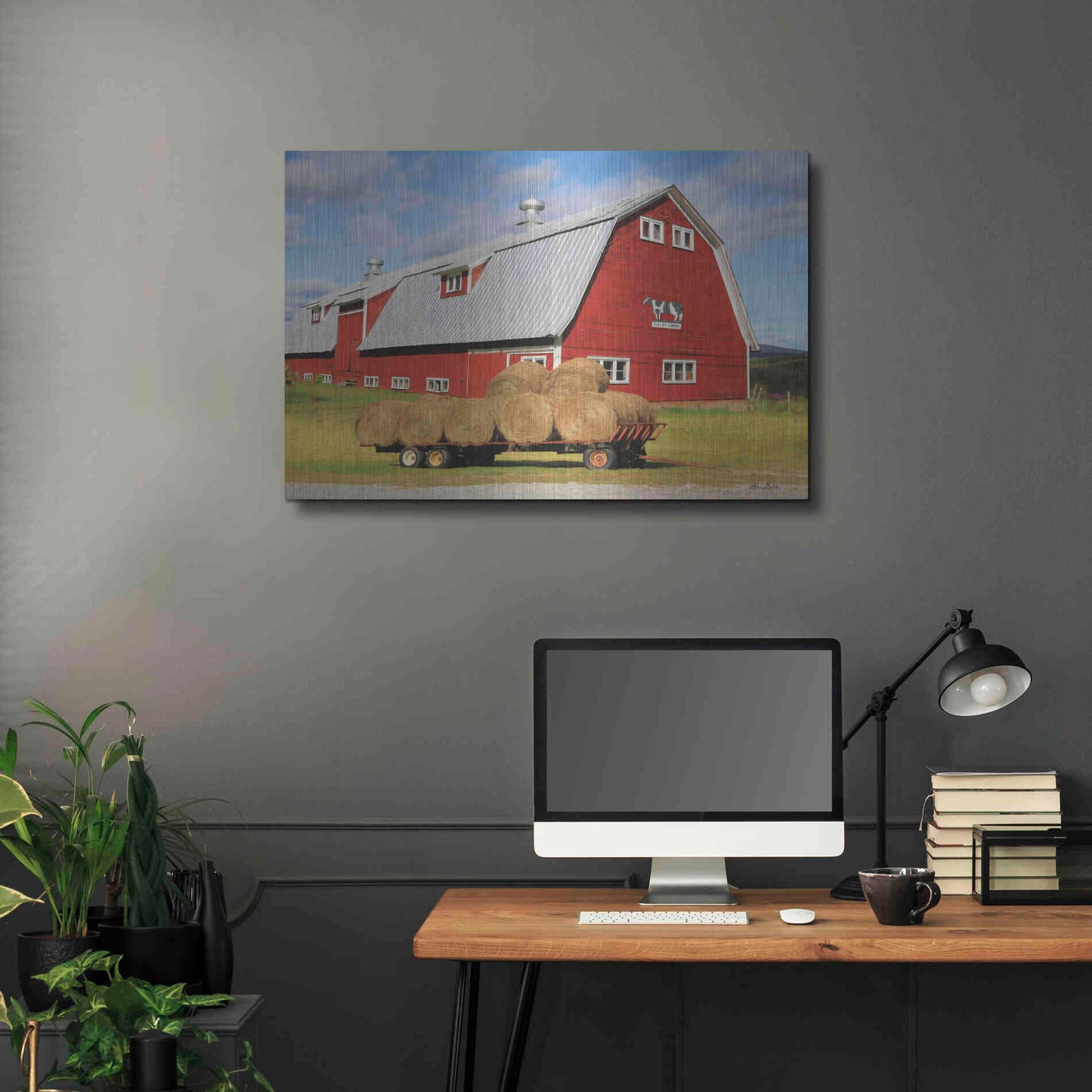 Luxe Metal Art 'Vermont Dairy Farm' by Lori Deiter, Metal Wall Art,36x24