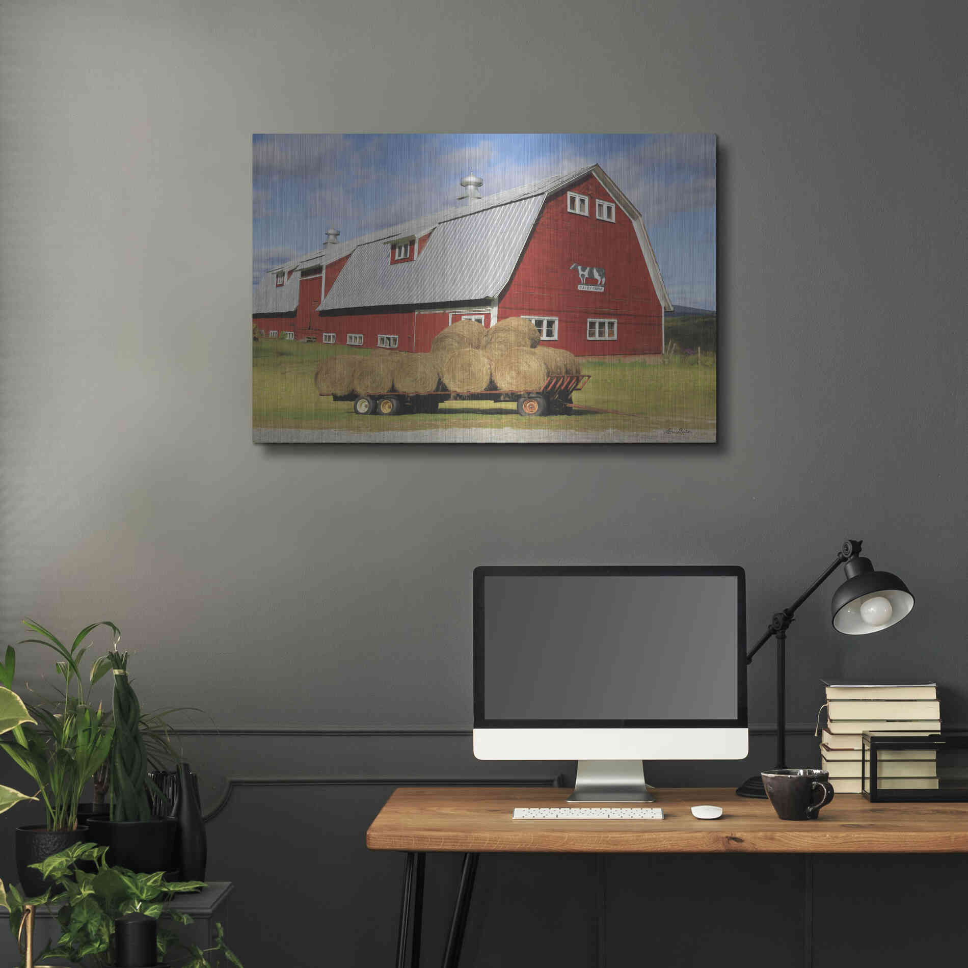 Luxe Metal Art 'Vermont Dairy Farm' by Lori Deiter, Metal Wall Art,36x24