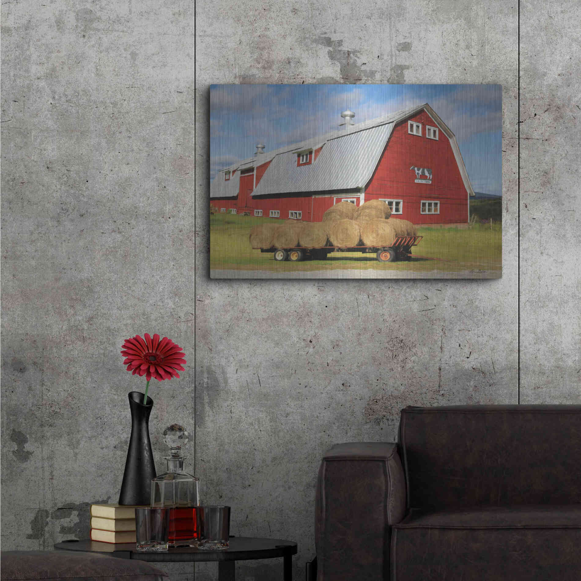 Luxe Metal Art 'Vermont Dairy Farm' by Lori Deiter, Metal Wall Art,36x24