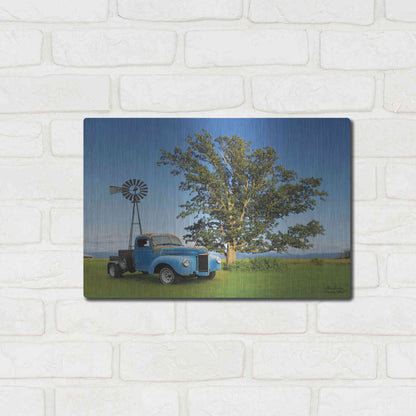 Luxe Metal Art 'Country Blue' by Lori Deiter, Metal Wall Art,16x12