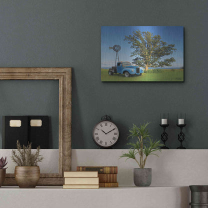 Luxe Metal Art 'Country Blue' by Lori Deiter, Metal Wall Art,16x12