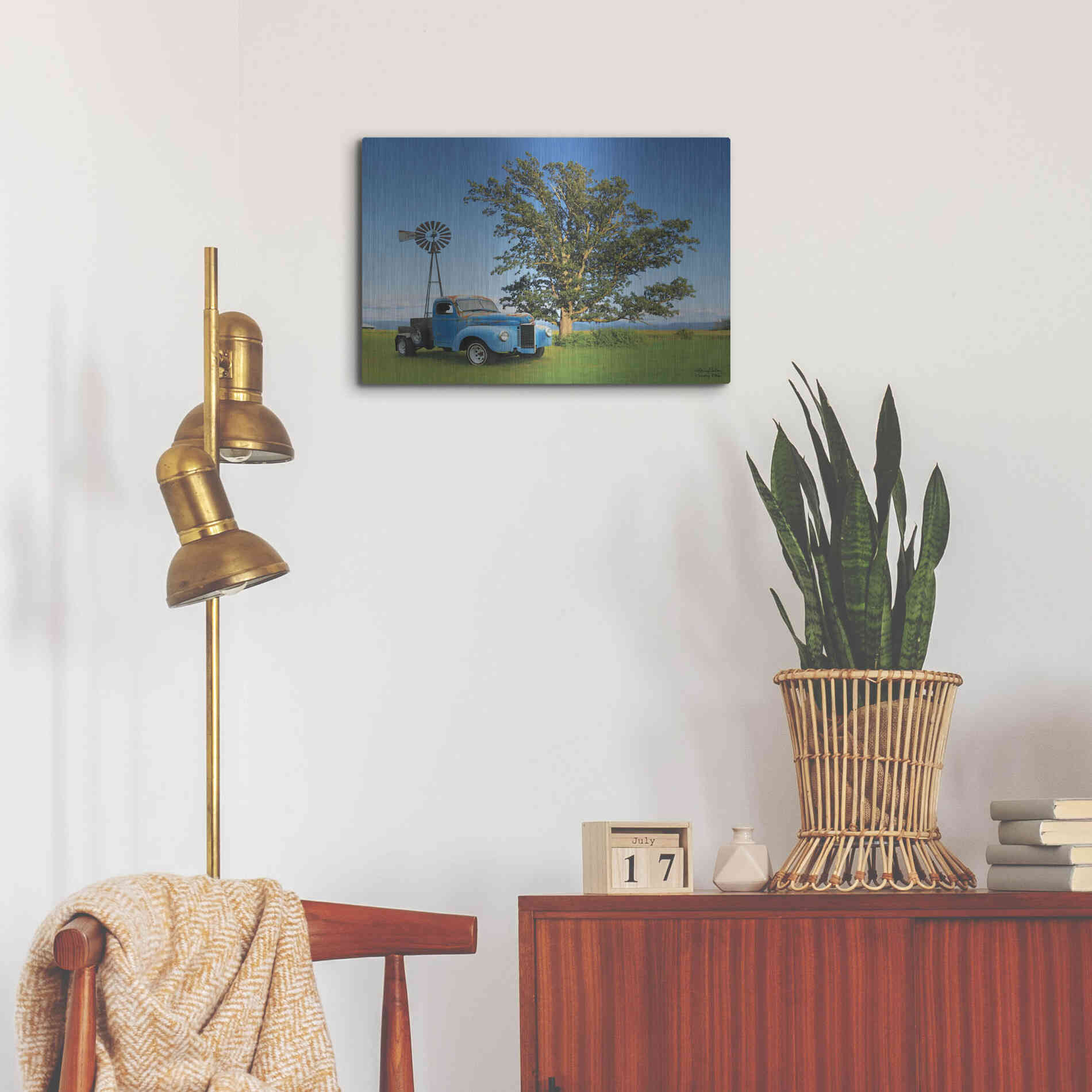 Luxe Metal Art 'Country Blue' by Lori Deiter, Metal Wall Art,24x16