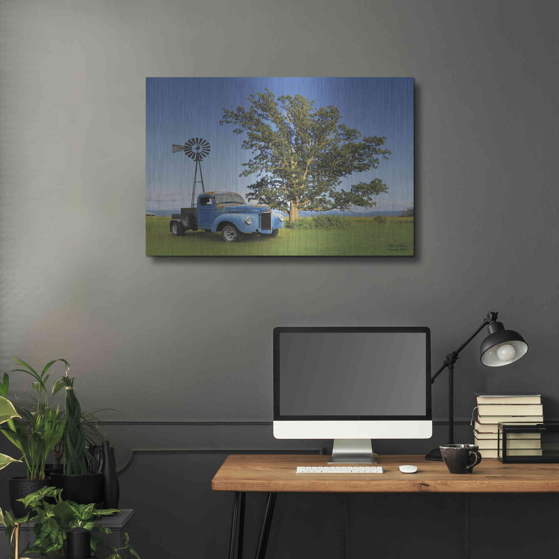 Luxe Metal Art 'Country Blue' by Lori Deiter, Metal Wall Art,36x24