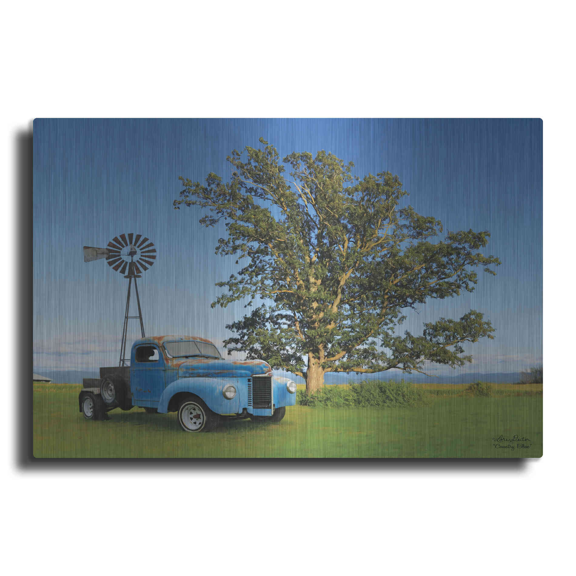 Luxe Metal Art 'Country Blue' by Lori Deiter, Metal Wall Art