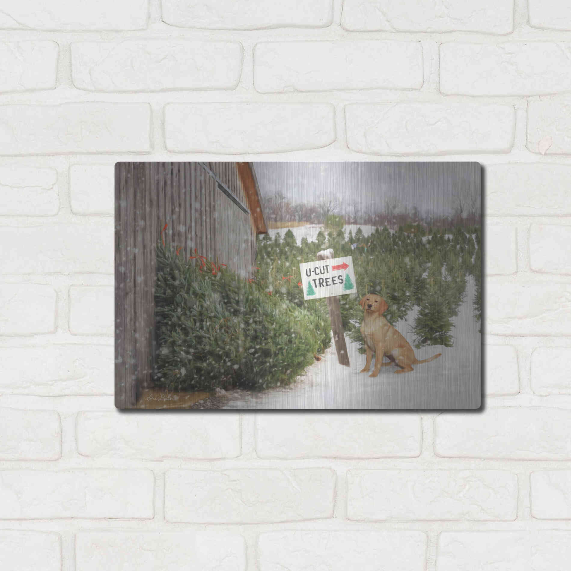 Luxe Metal Art 'U-Cut Trees' by Lori Deiter, Metal Wall Art,16x12