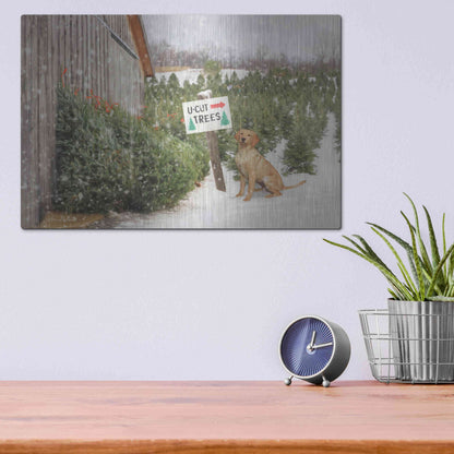 Luxe Metal Art 'U-Cut Trees' by Lori Deiter, Metal Wall Art,16x12