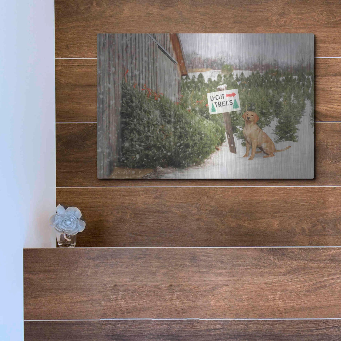 Luxe Metal Art 'U-Cut Trees' by Lori Deiter, Metal Wall Art,16x12