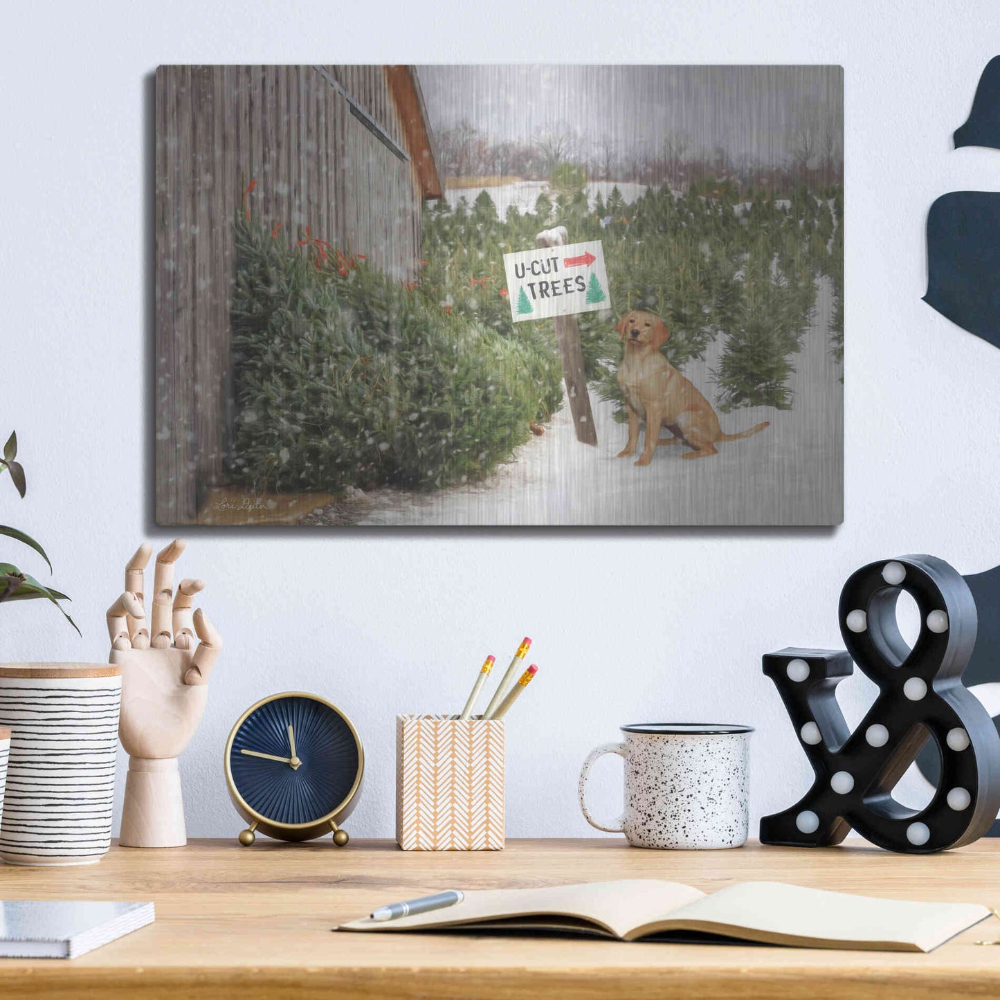 Luxe Metal Art 'U-Cut Trees' by Lori Deiter, Metal Wall Art,16x12