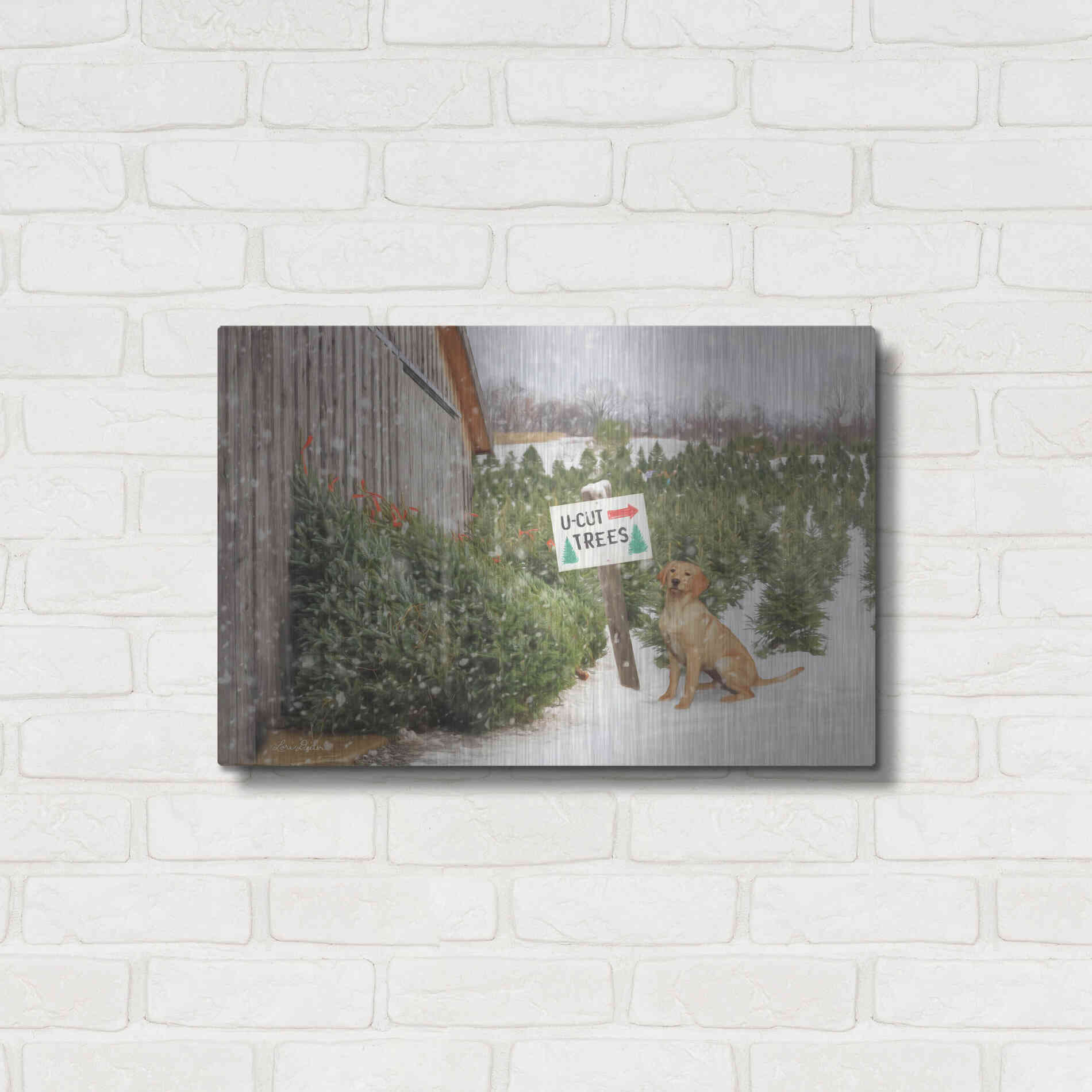 Luxe Metal Art 'U-Cut Trees' by Lori Deiter, Metal Wall Art,24x16