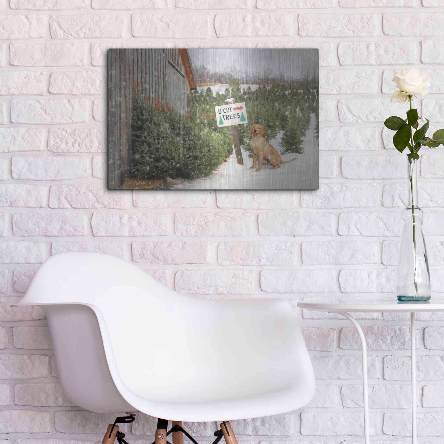 Luxe Metal Art 'U-Cut Trees' by Lori Deiter, Metal Wall Art,24x16