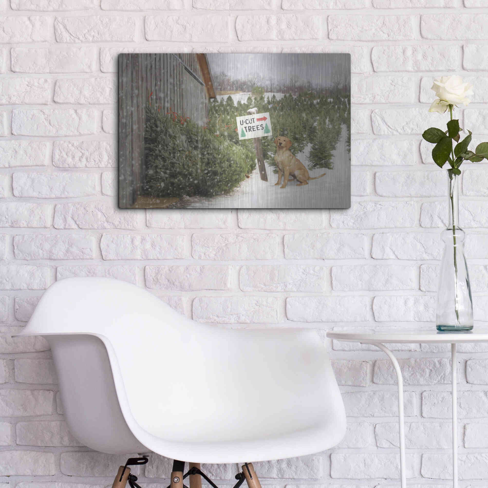 Luxe Metal Art 'U-Cut Trees' by Lori Deiter, Metal Wall Art,24x16