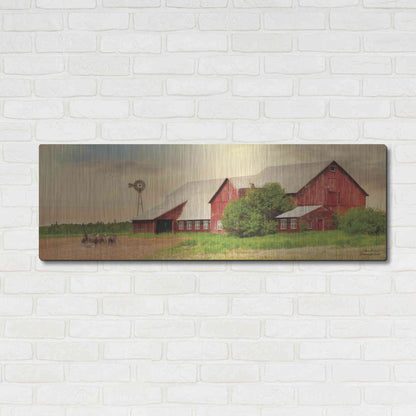 Luxe Metal Art 'Brownsville Farm' by Lori Deiter, Metal Wall Art,48x16