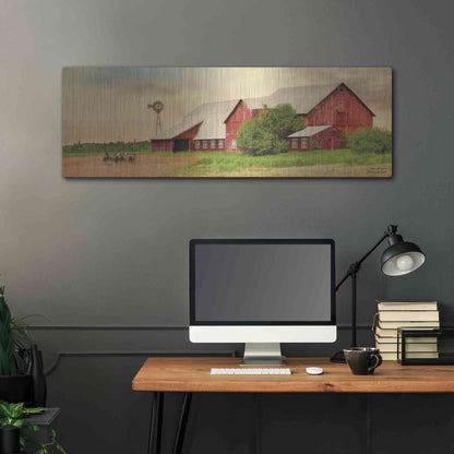 Luxe Metal Art 'Brownsville Farm' by Lori Deiter, Metal Wall Art,48x16