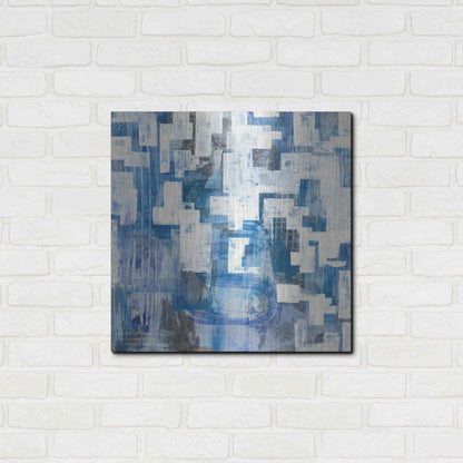 Luxe Metal Art 'In Blue A Maze' by Melissa Averinos, Metal Wall Art,24x24