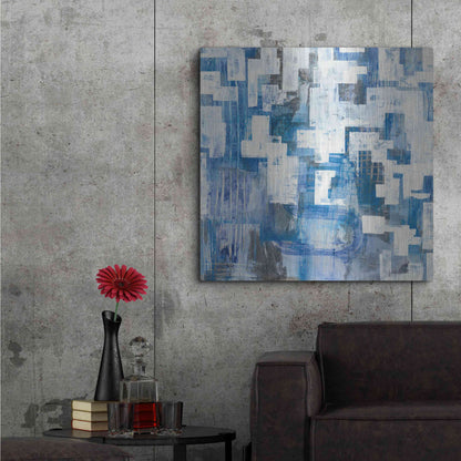 Luxe Metal Art 'In Blue A Maze' by Melissa Averinos, Metal Wall Art,36x36