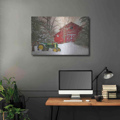 Luxe Metal Art 'Winter at the Barn' by Lori Deiter, Metal Wall Art,36x24