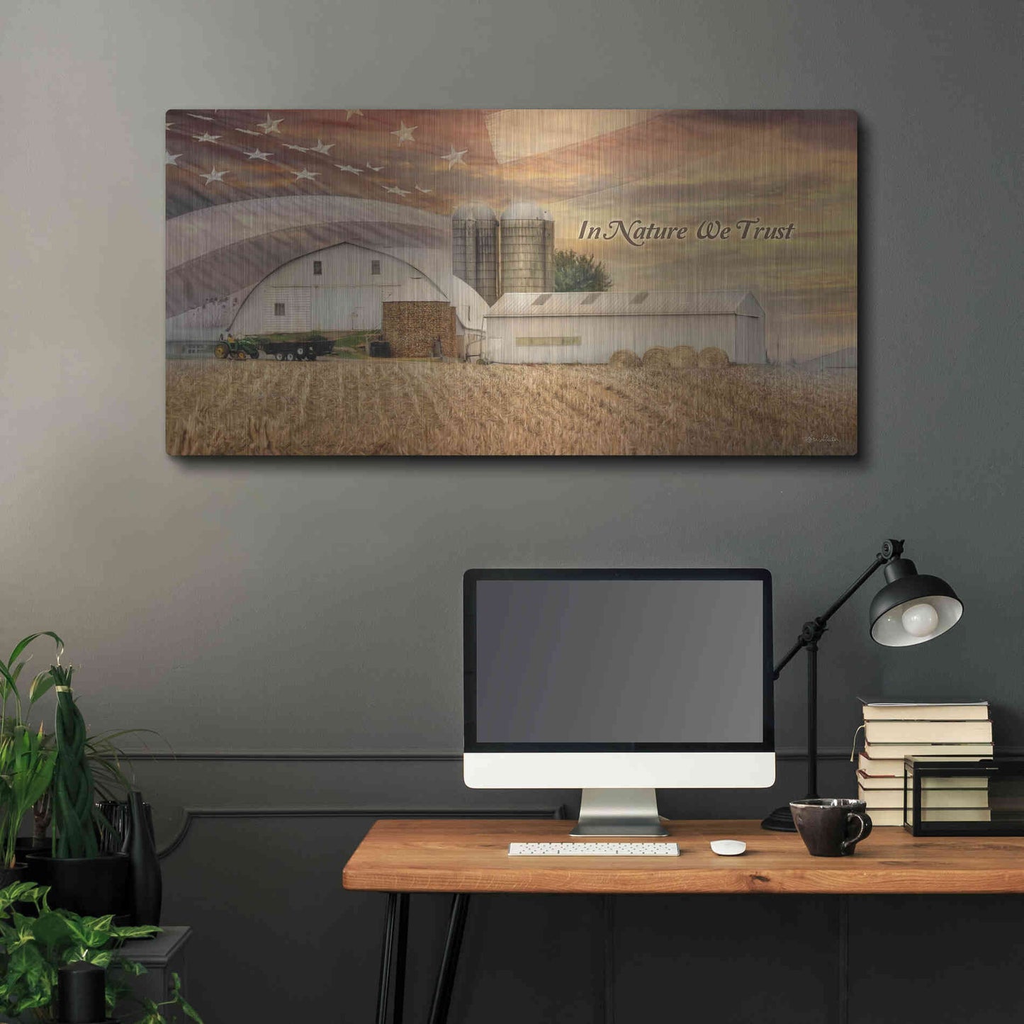 Luxe Metal Art 'In Nature We Trust' by Lori Deiter, Metal Wall Art,48x24