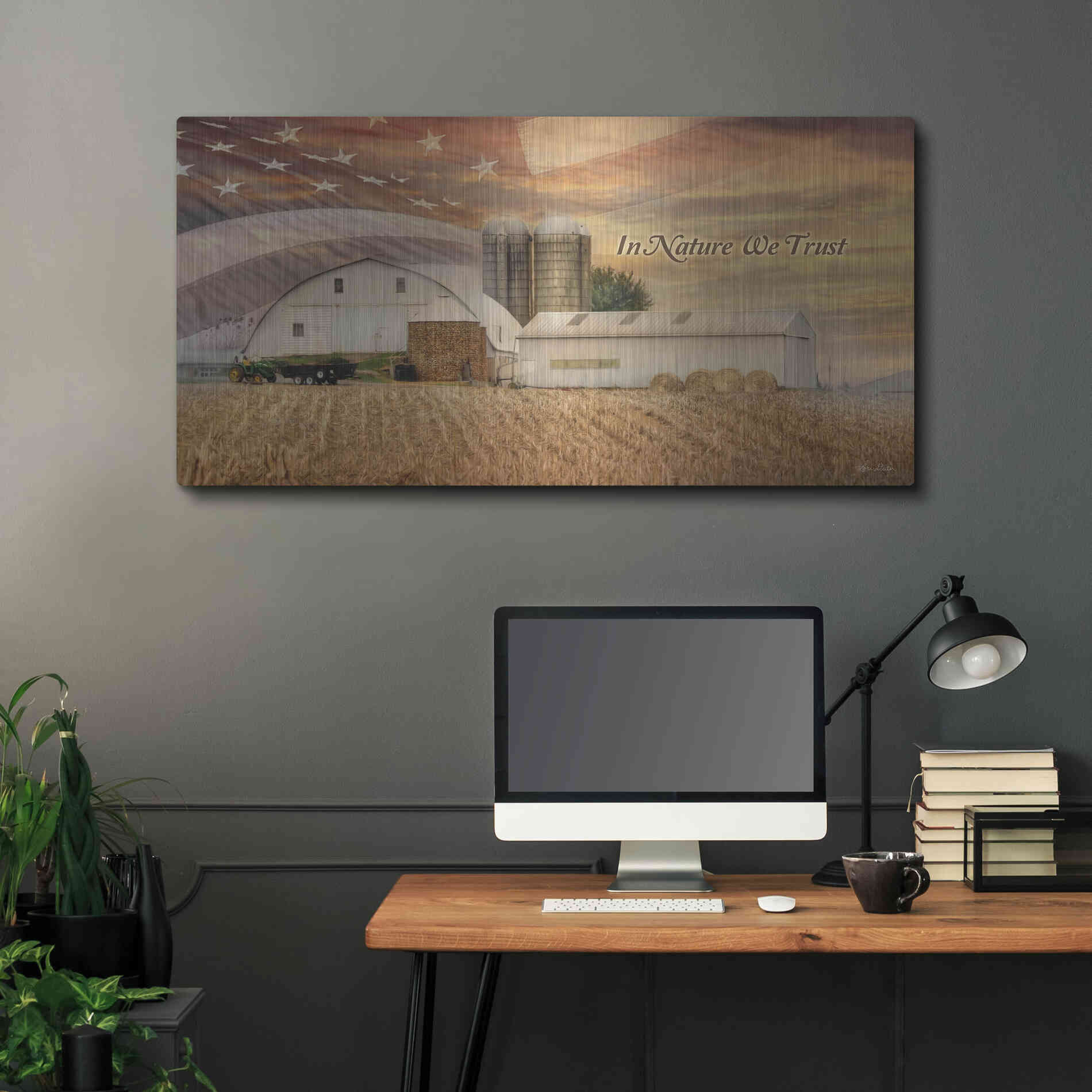 Luxe Metal Art 'In Nature We Trust' by Lori Deiter, Metal Wall Art,48x24