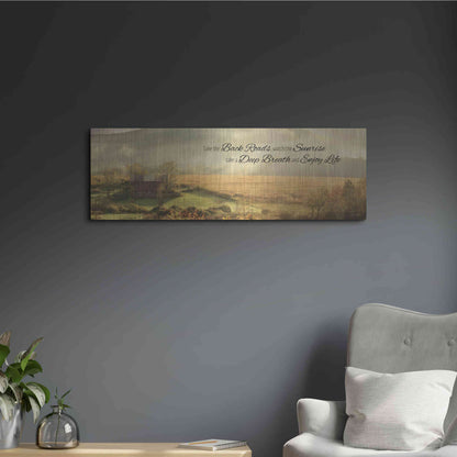 Luxe Metal Art 'Enjoy Life' by Lori Deiter, Metal Wall Art,36x12