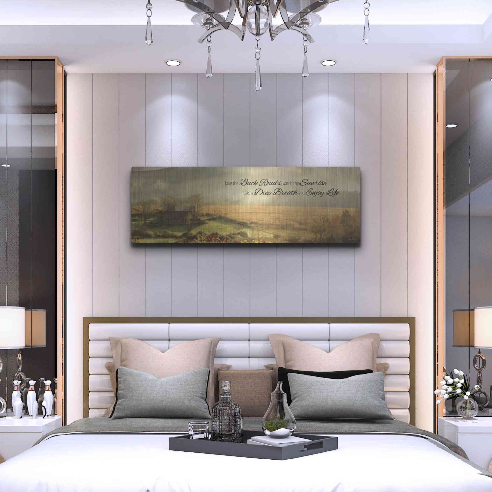 Luxe Metal Art 'Enjoy Life' by Lori Deiter, Metal Wall Art,48x16