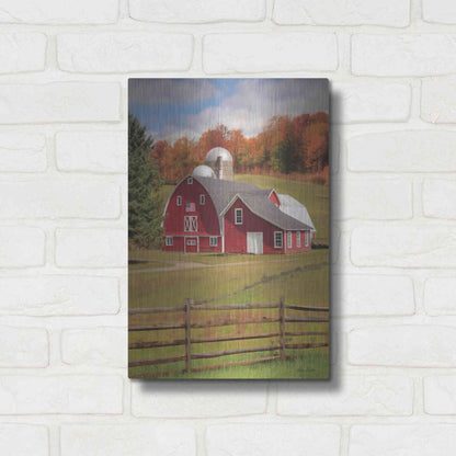 Luxe Metal Art 'One Flag, One Land' by Lori Deiter, Metal Wall Art,12x16