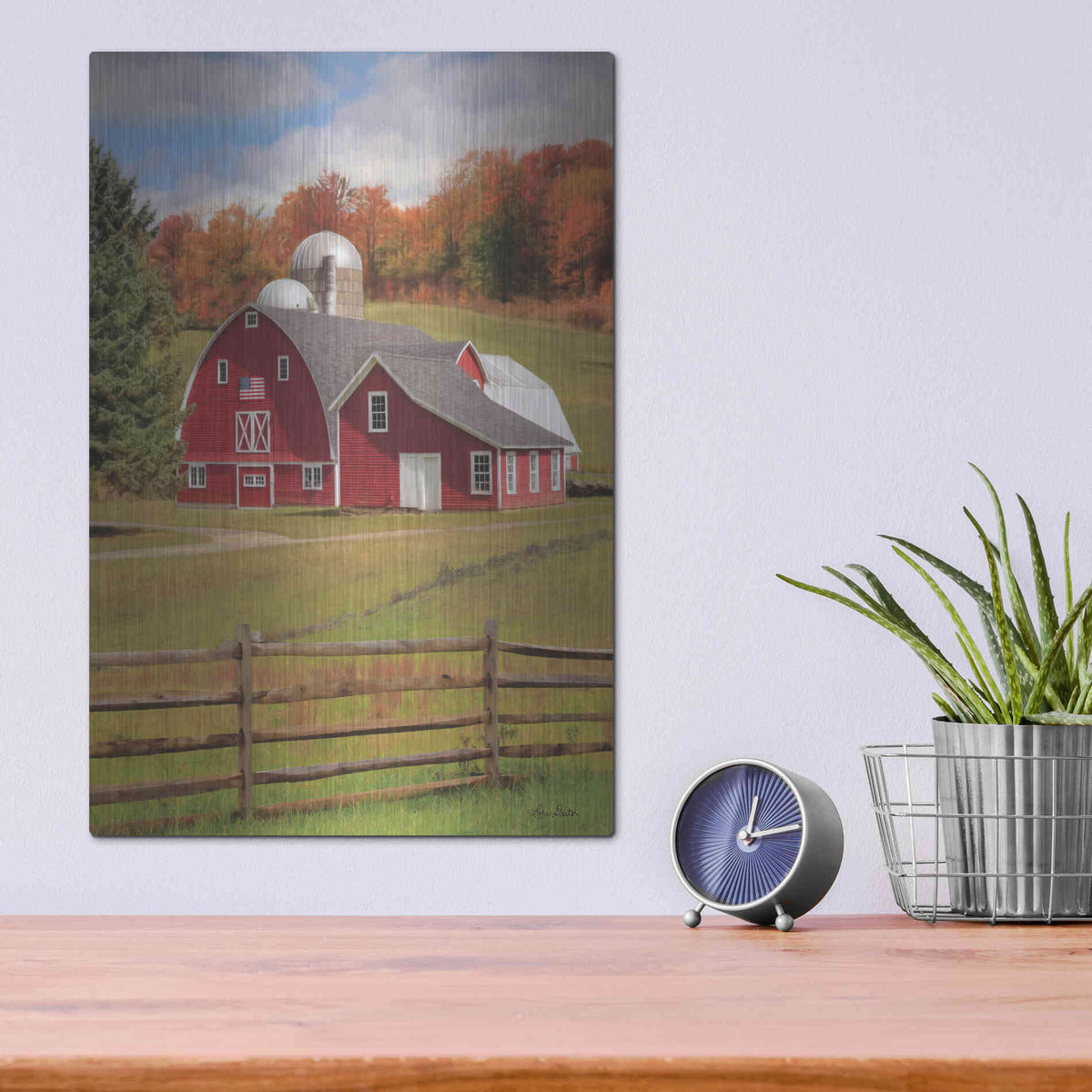 Luxe Metal Art 'One Flag, One Land' by Lori Deiter, Metal Wall Art,12x16