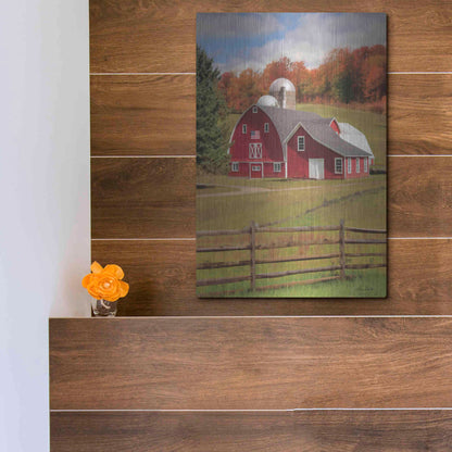 Luxe Metal Art 'One Flag, One Land' by Lori Deiter, Metal Wall Art,12x16