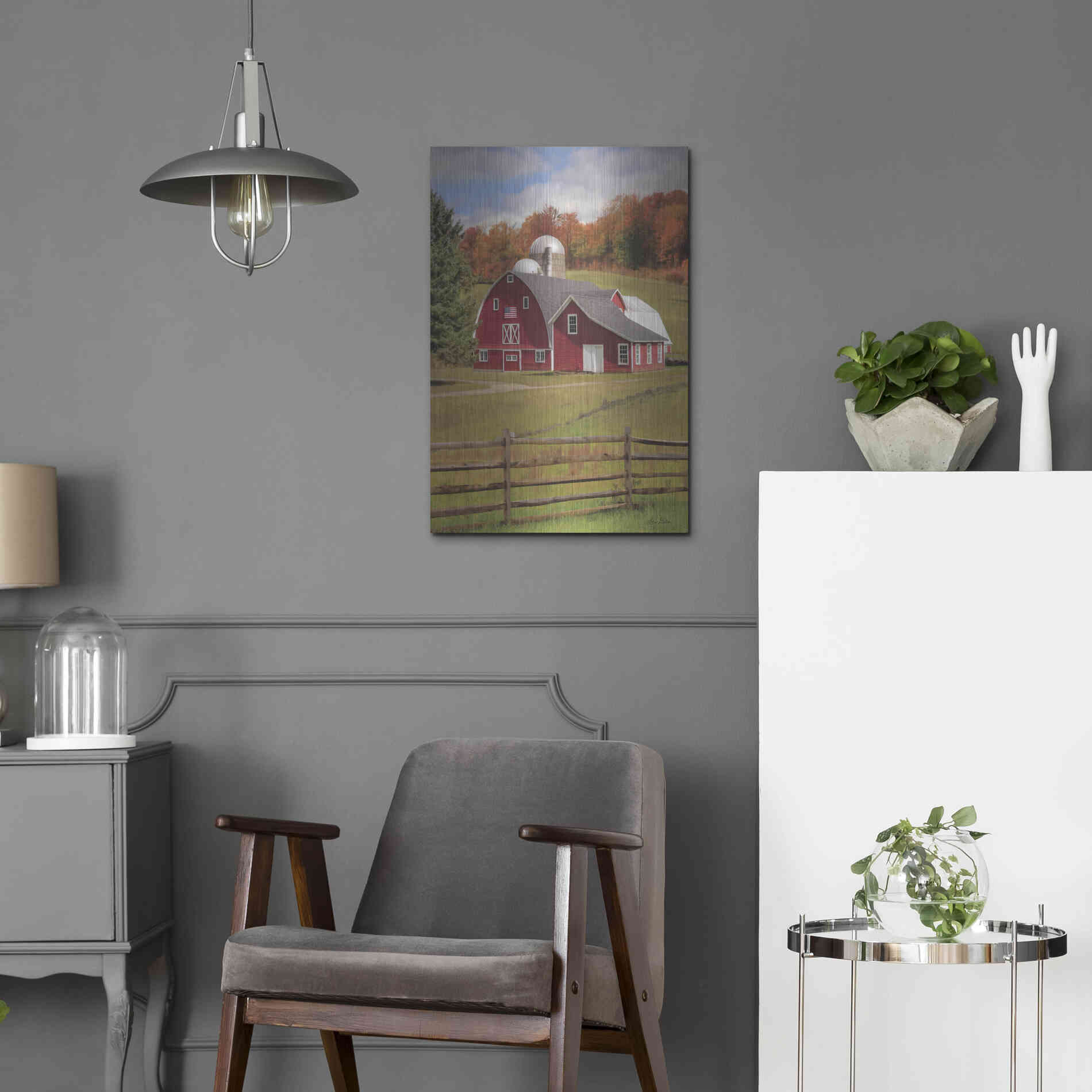 Luxe Metal Art 'One Flag, One Land' by Lori Deiter, Metal Wall Art,16x24