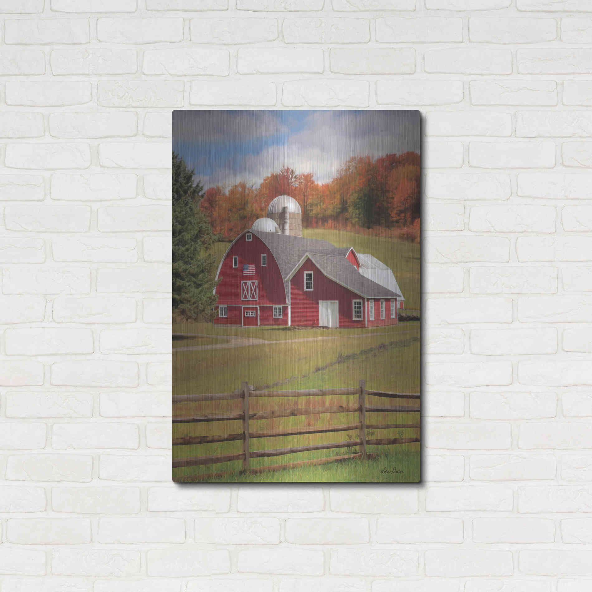 Luxe Metal Art 'One Flag, One Land' by Lori Deiter, Metal Wall Art,24x36