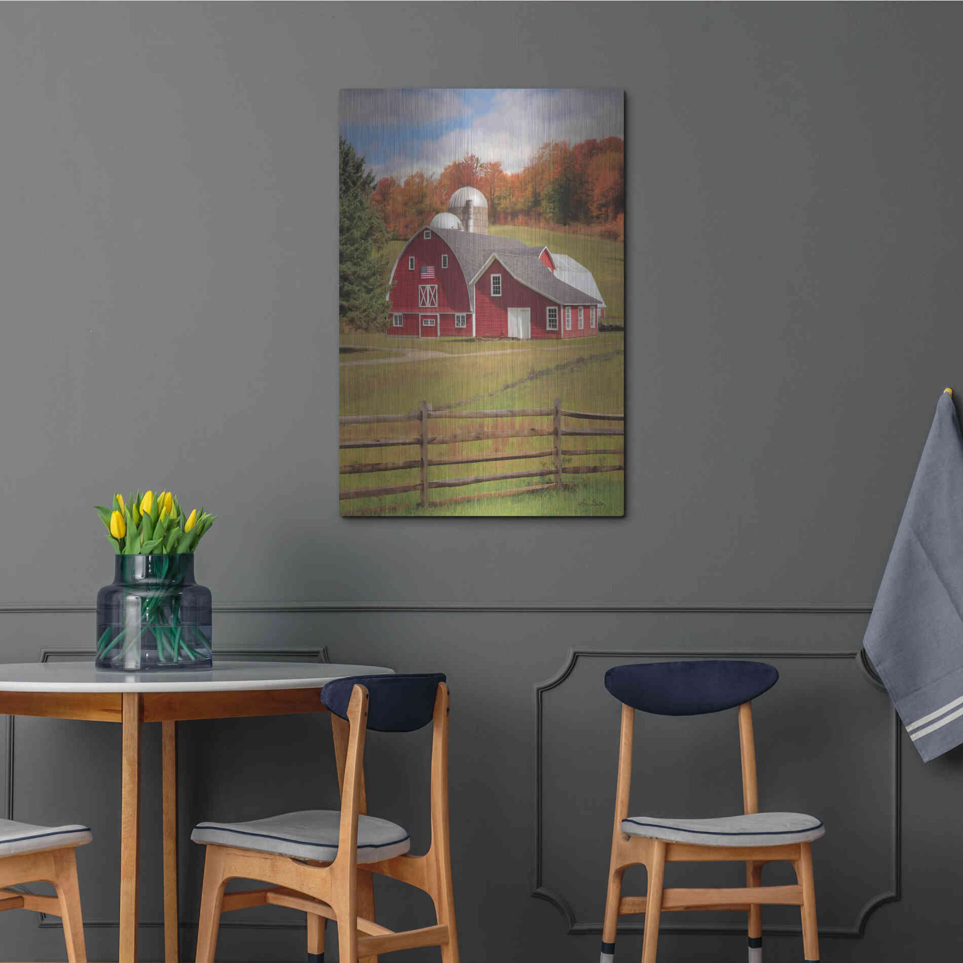 Luxe Metal Art 'One Flag, One Land' by Lori Deiter, Metal Wall Art,24x36