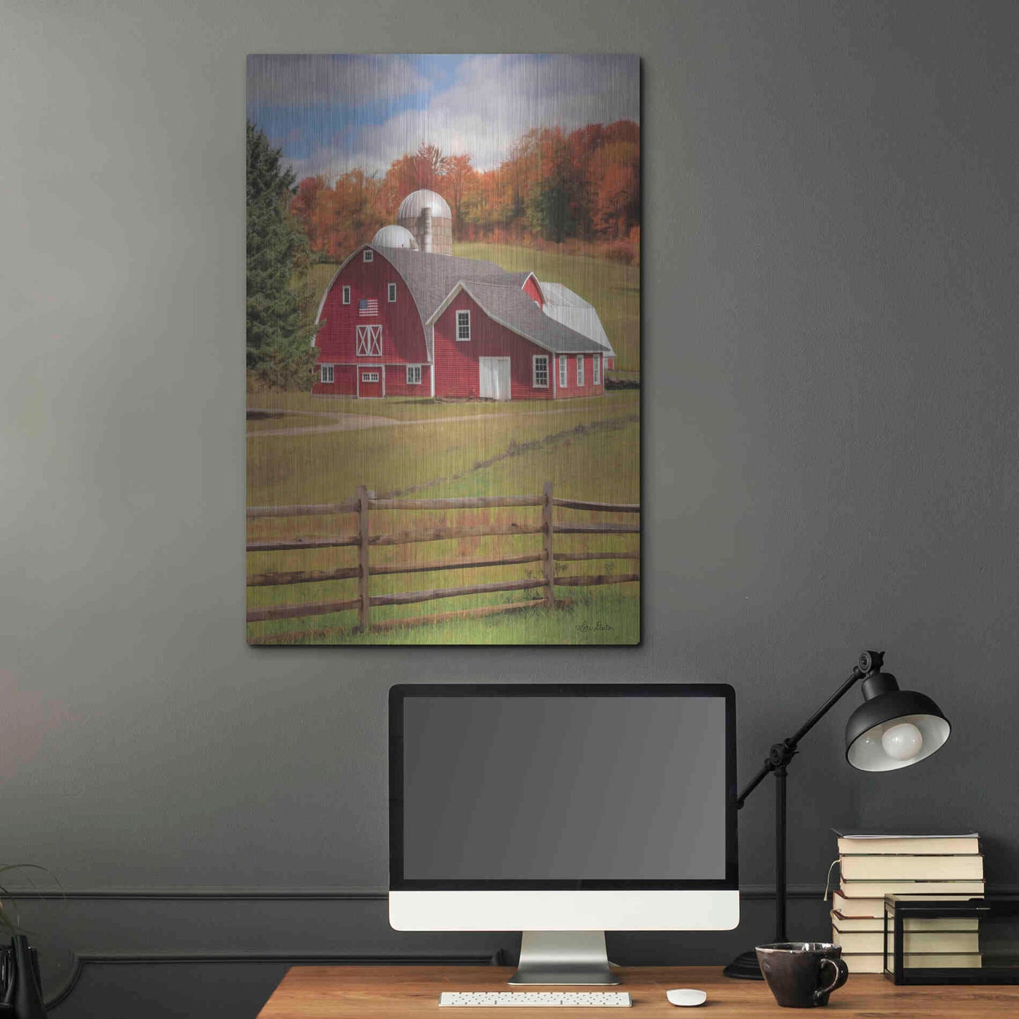 Luxe Metal Art 'One Flag, One Land' by Lori Deiter, Metal Wall Art,24x36