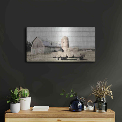 Luxe Metal Art 'Wagon of Hay' by Lori Deiter, Metal Wall Art,24x12