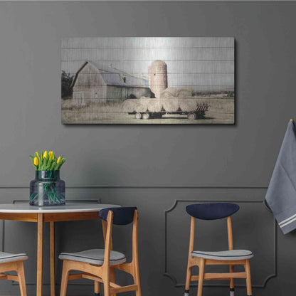 Luxe Metal Art 'Wagon of Hay' by Lori Deiter, Metal Wall Art,48x24