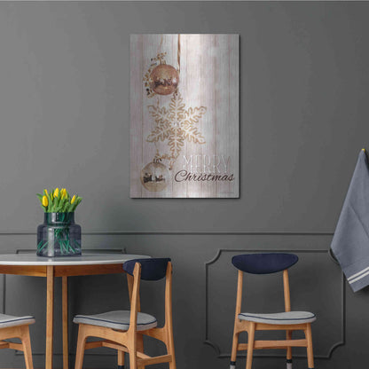 Luxe Metal Art 'Gold Sparkle Merry Christmas' by Lori Deiter, Metal Wall Art,24x36