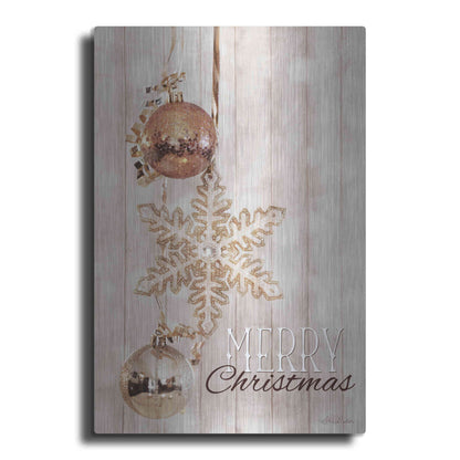 Luxe Metal Art 'Gold Sparkle Merry Christmas' by Lori Deiter, Metal Wall Art