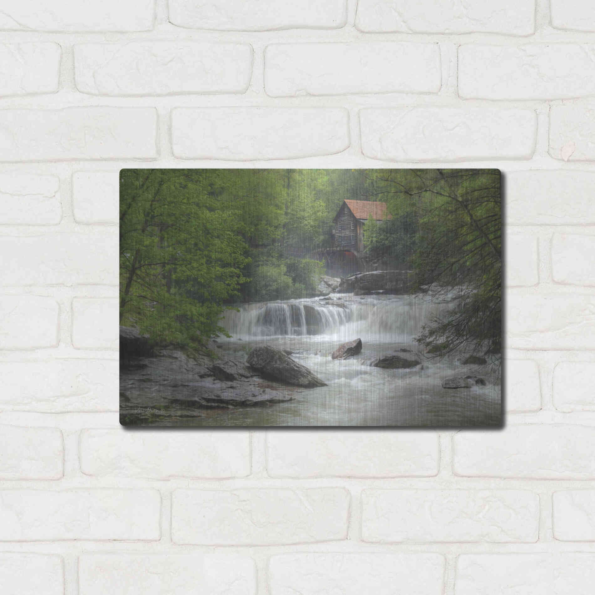 Luxe Metal Art 'Glade Creek Grist Mill' by Lori Deiter, Metal Wall Art,16x12