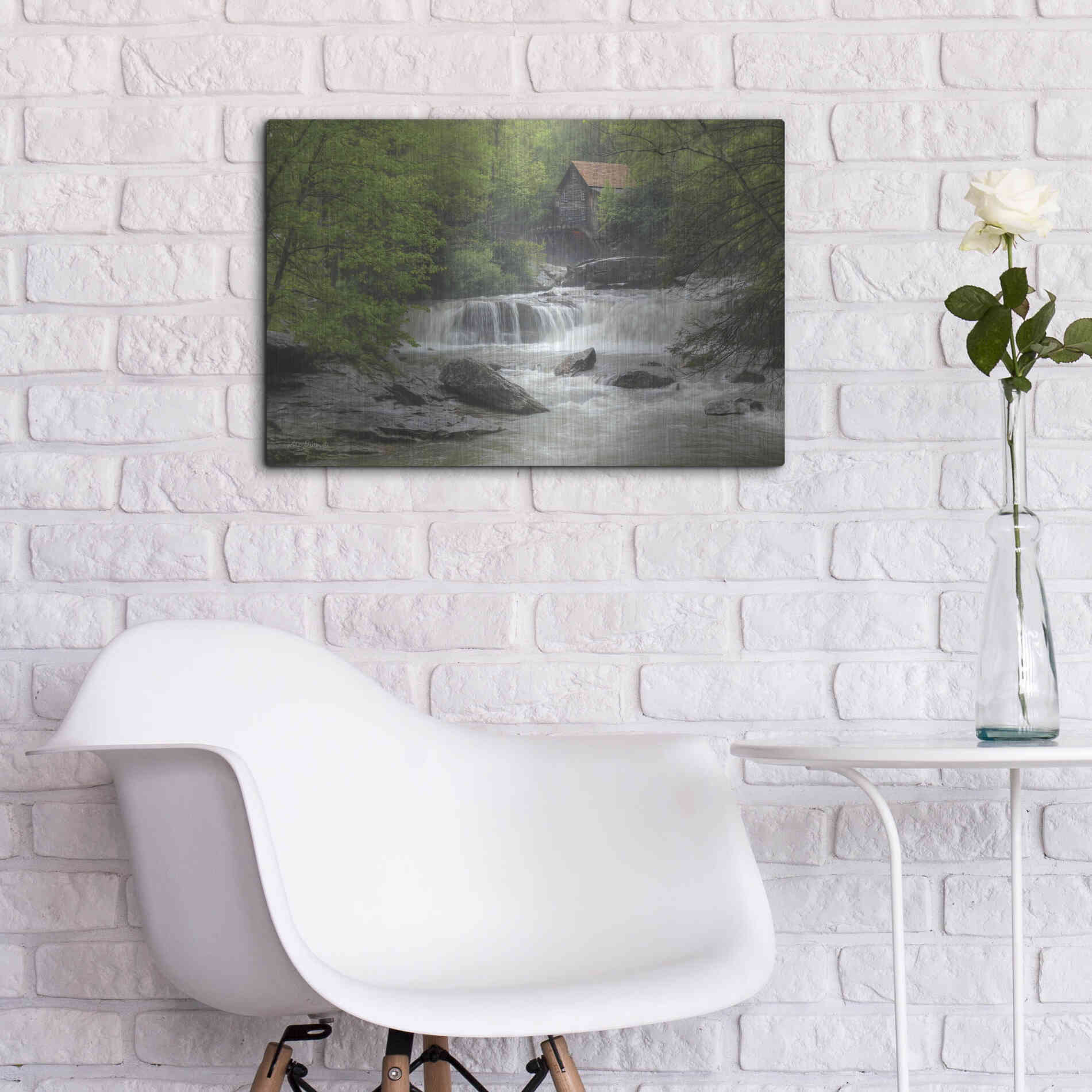 Luxe Metal Art 'Glade Creek Grist Mill' by Lori Deiter, Metal Wall Art,24x16