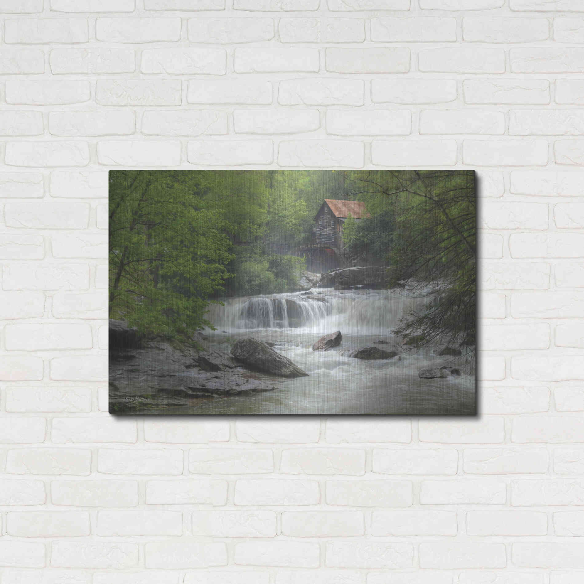 Luxe Metal Art 'Glade Creek Grist Mill' by Lori Deiter, Metal Wall Art,36x24
