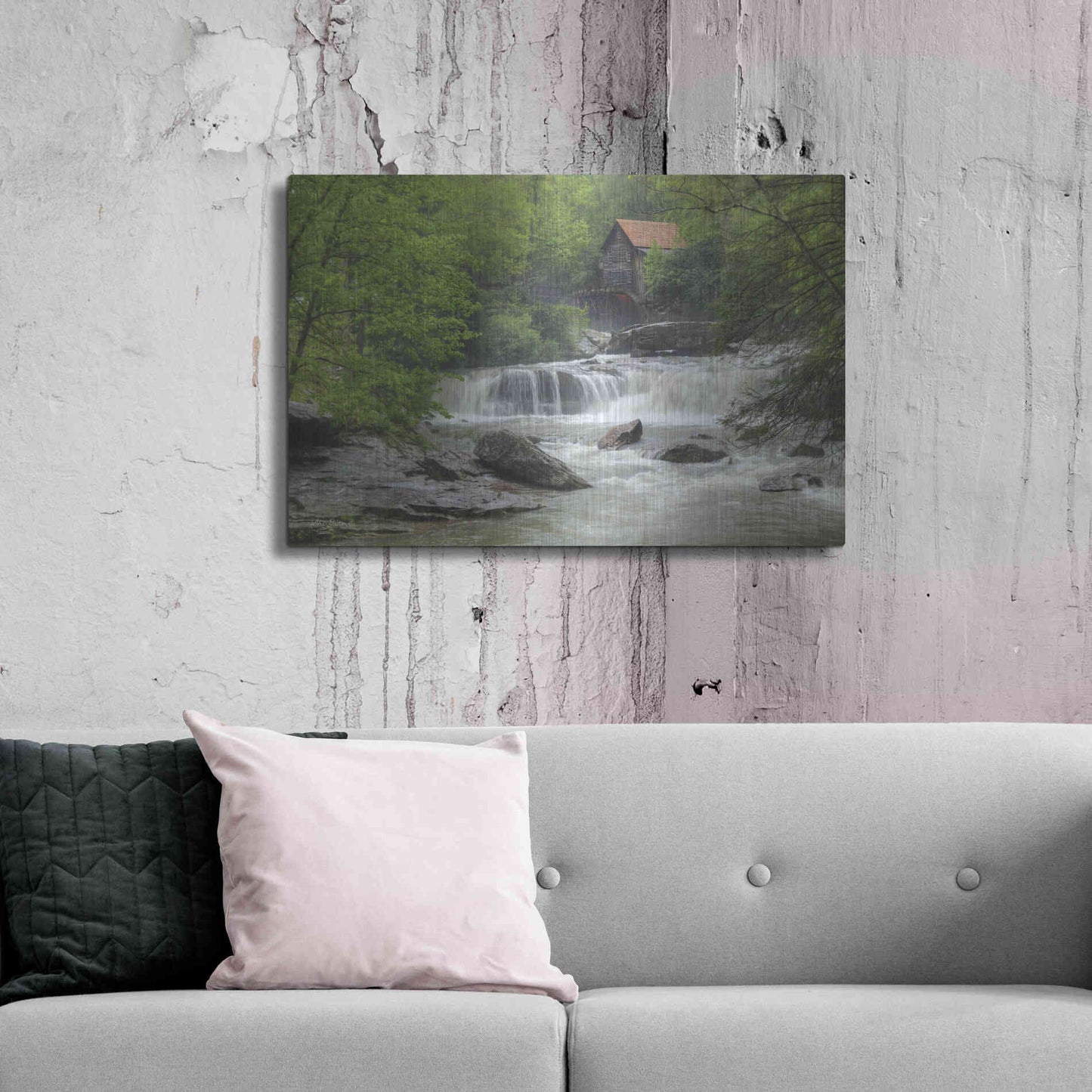 Luxe Metal Art 'Glade Creek Grist Mill' by Lori Deiter, Metal Wall Art,36x24