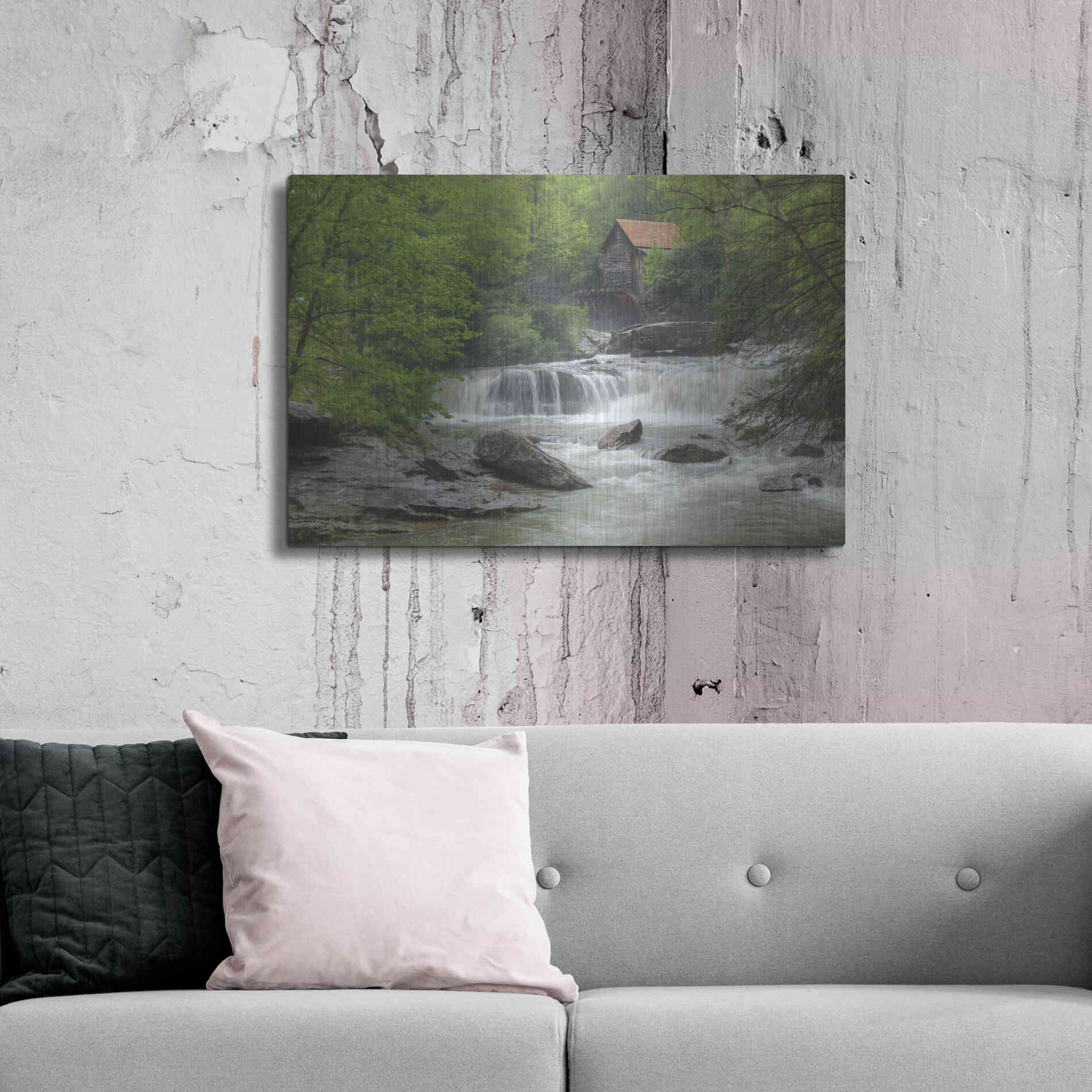 Luxe Metal Art 'Glade Creek Grist Mill' by Lori Deiter, Metal Wall Art,36x24