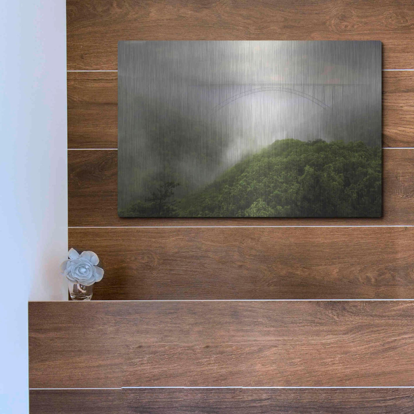 Luxe Metal Art 'New River Gorge Bridge' by Lori Deiter, Metal Wall Art,16x12