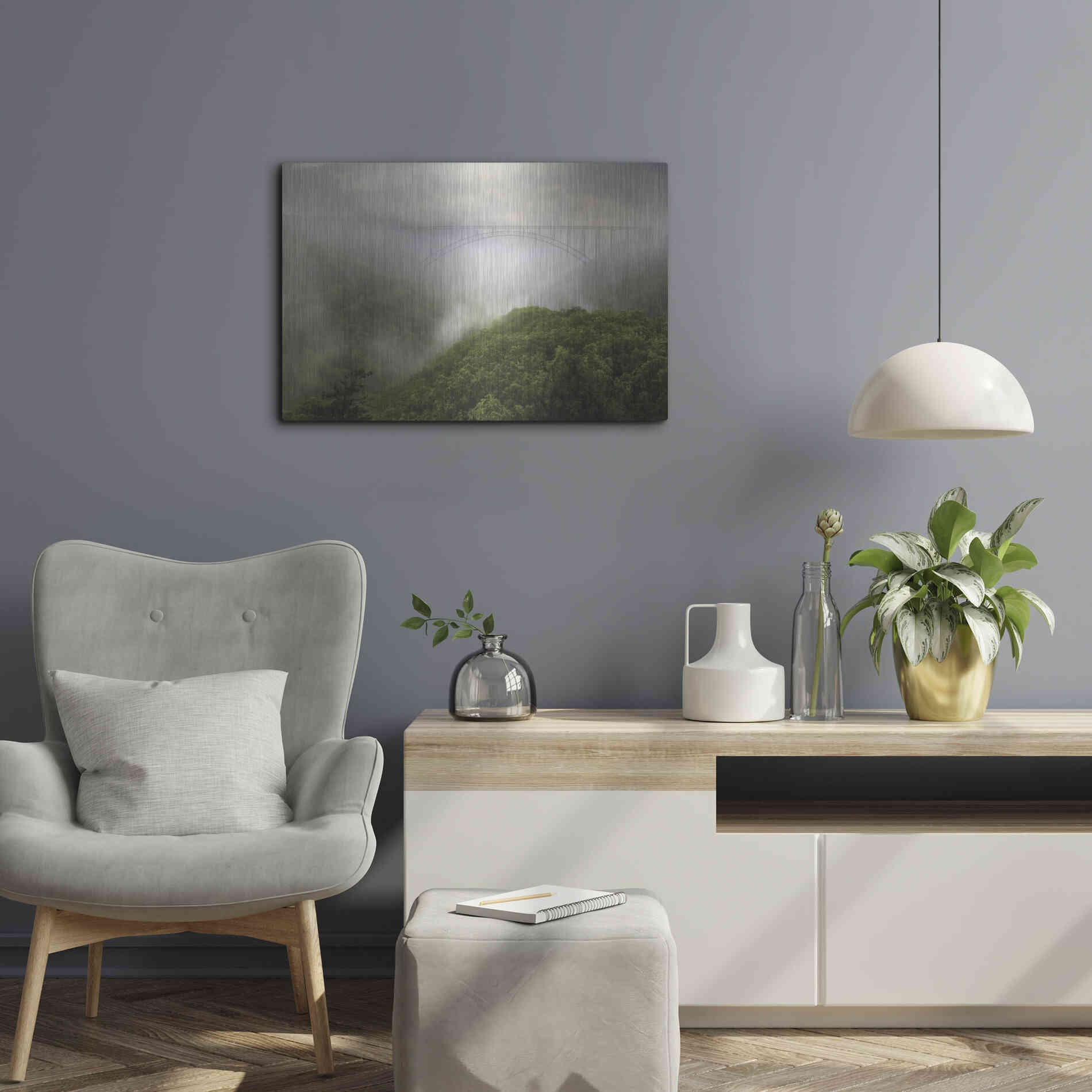 Luxe Metal Art 'New River Gorge Bridge' by Lori Deiter, Metal Wall Art,24x16