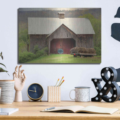 Luxe Metal Art 'Old Hay' by Lori Deiter, Metal Wall Art,16x12